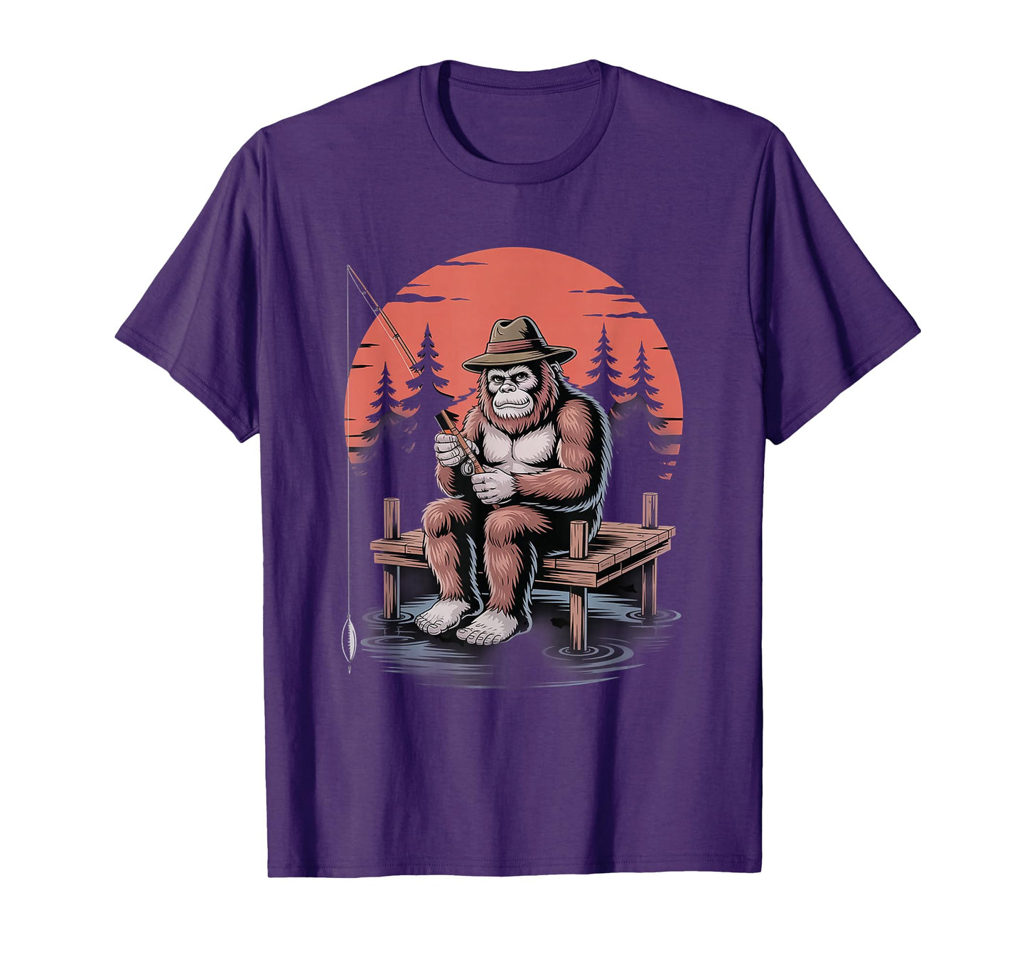 Big foot fishing Cool Fishing Fisherman Bigfoot Sasquatch T-Shirt