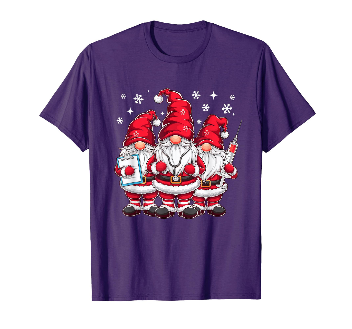 Cute Nursing Christmas Gnomes Xmas Medical Scrub Top Nurse T-Shirt