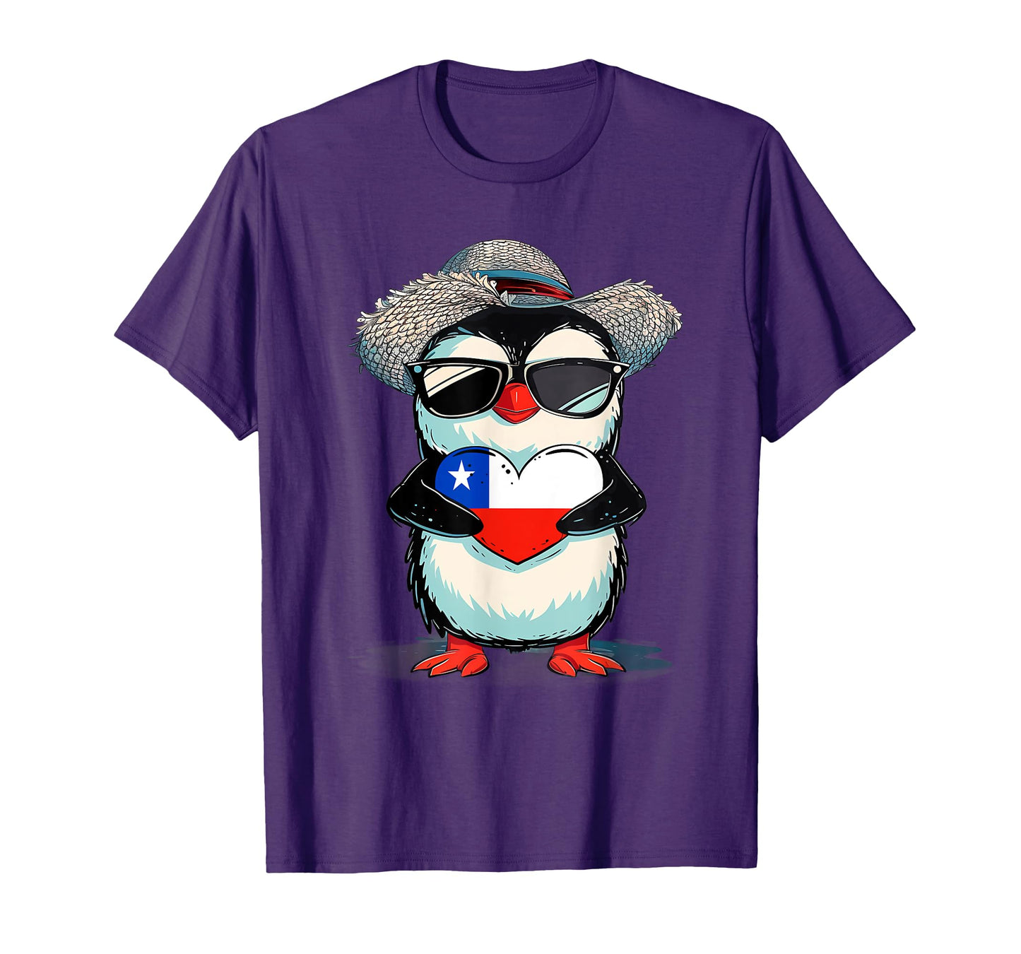 Chilean Flag Heart Penguin Chilean Pride Chilean Roots Chile T-Shirt