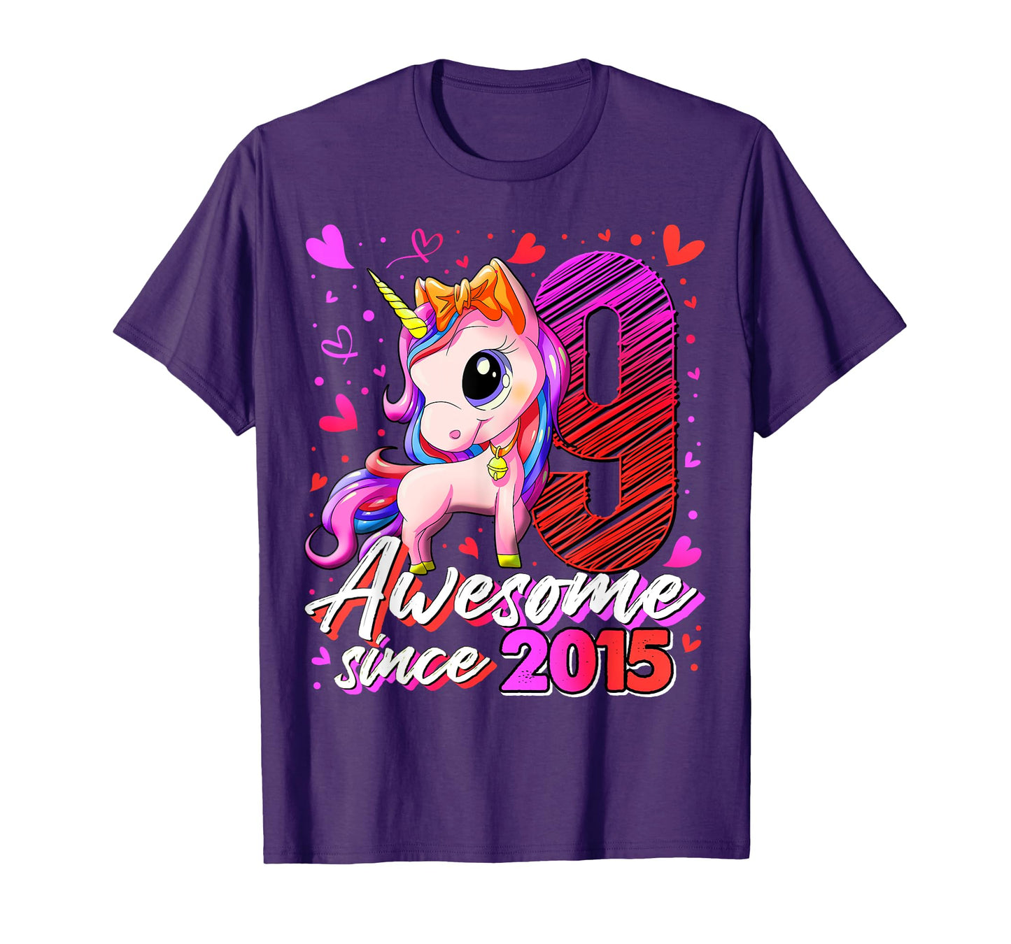 9 Years Old Flossing Unicorn Gifts 9th Birthday Girl Party T-Shirt