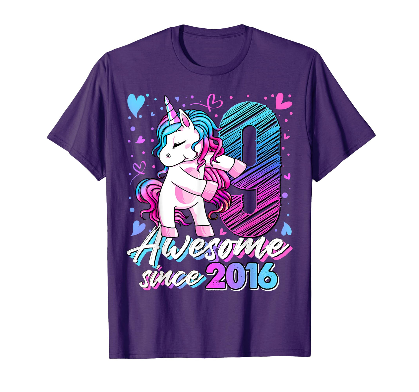 9 Year Old Unicorn Gifts For Girls 9th Birthday Girl Party T-Shirt
