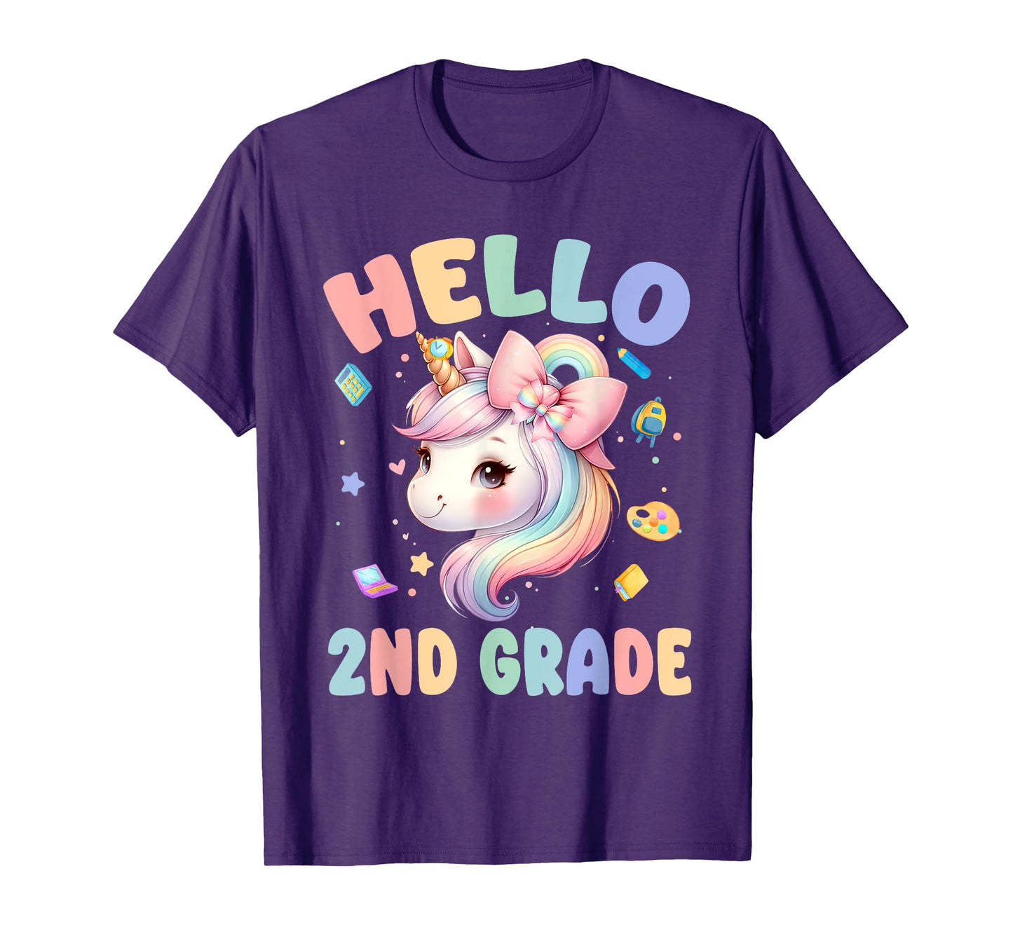 Hello 2nd Grade First Day Of School Unicorn Teacher Girl T-Shirt