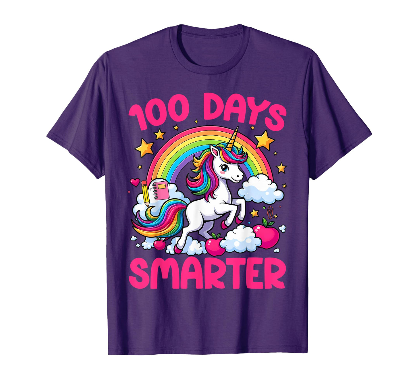 100 Days Of School Smarter Unicorn Teacher Girls 100th Days T-Shirt
