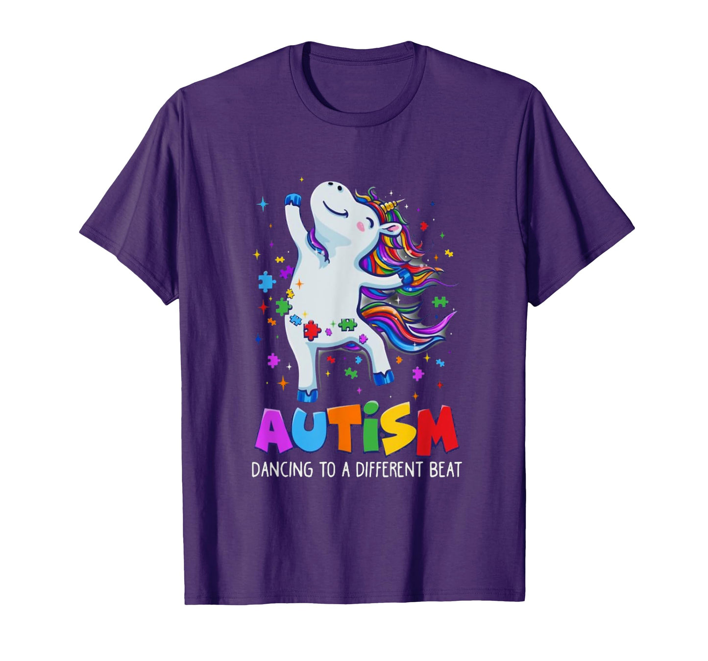 Autism awareness Dabbing unicorn puzzle piece kids t shirt T-Shirt