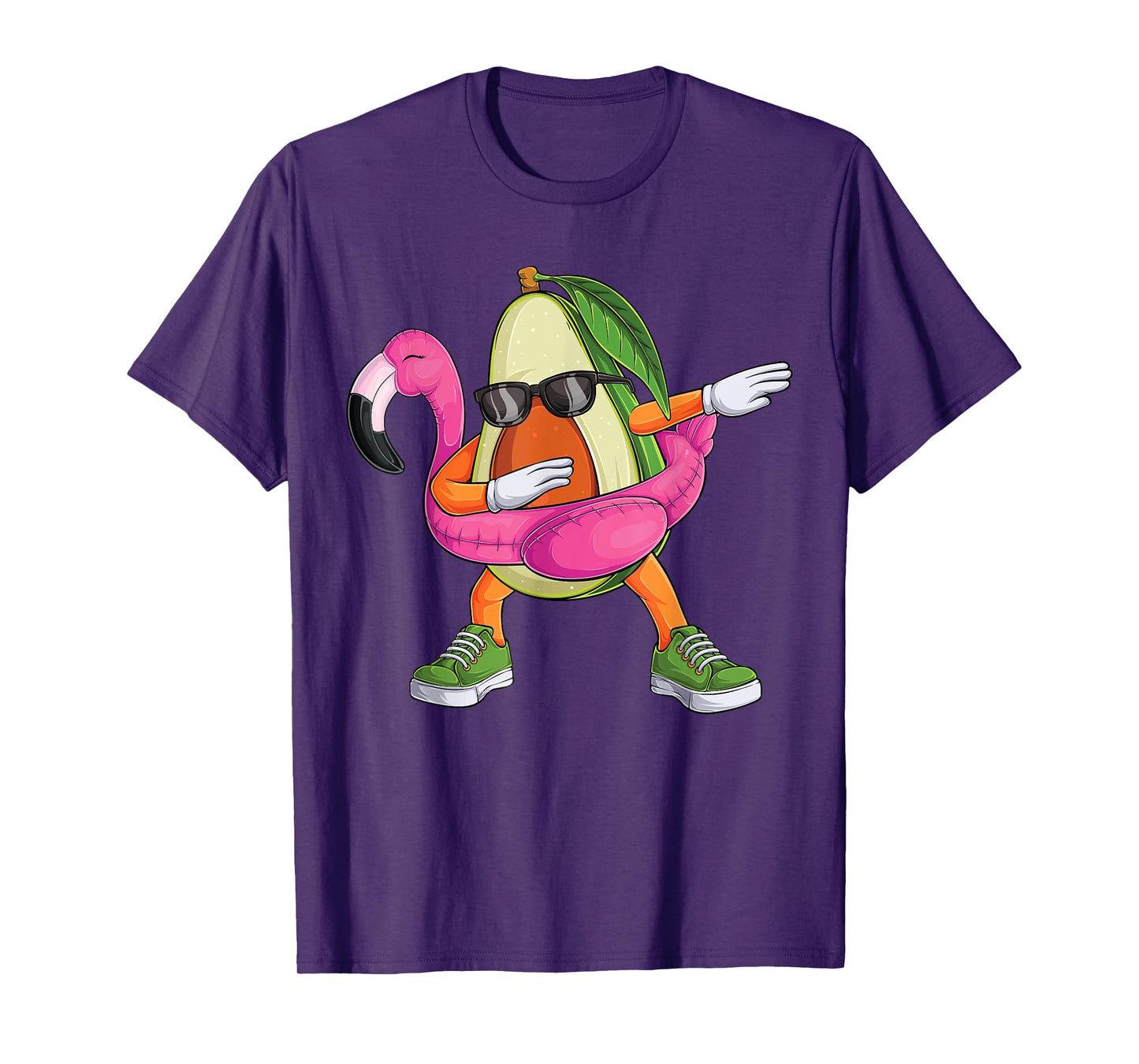 Dabbing Avocado Flamingo Tropical aloha Beach Hawaiian Men Women Kids T-Shirt