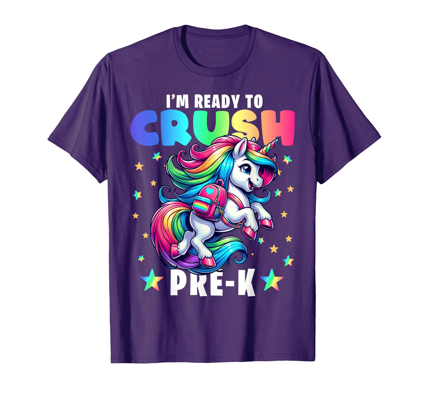 Crush Pre-K Girls Back to School Unicorn First Day Preschool T-Shirt