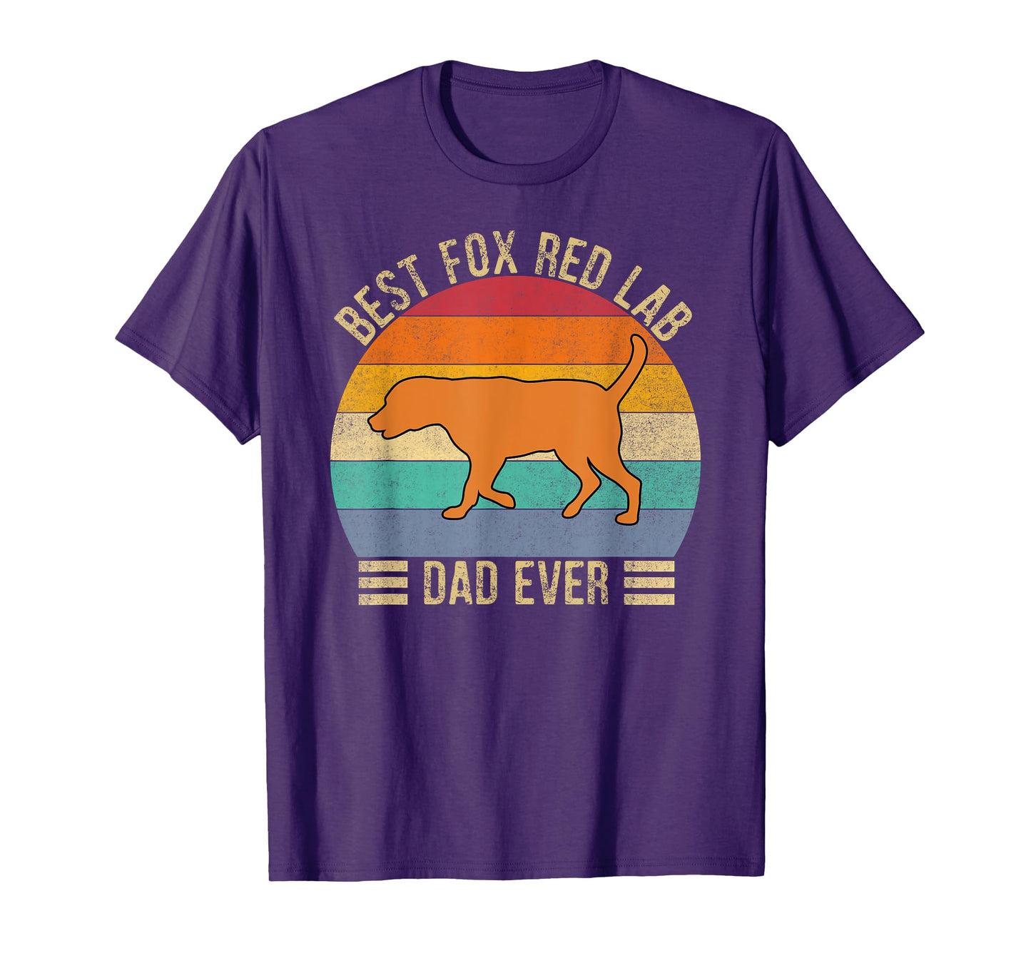 Best Fox Red Lab Dad Ever Labrador Retriever Vintage Retro T-Shirt