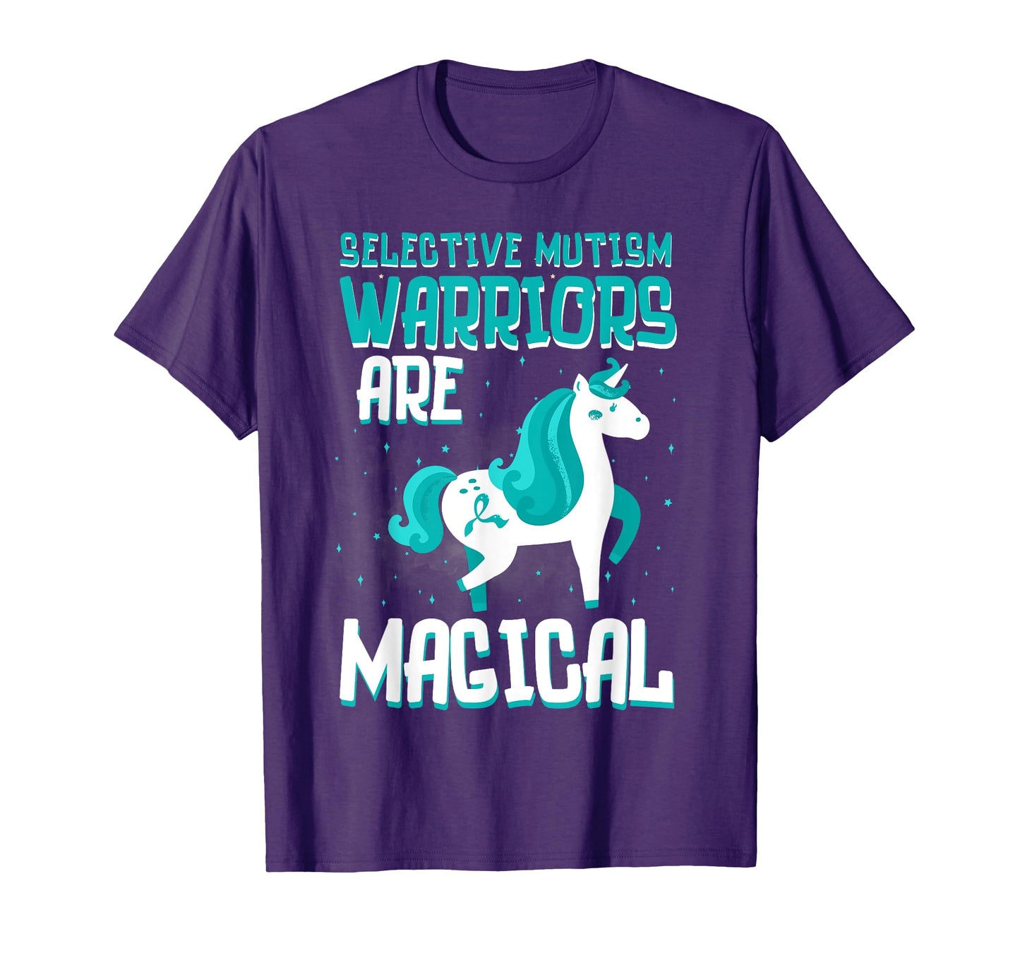 Warriors Are Magical Selective Mutism Awareness Unicorn Teal T-Shirt