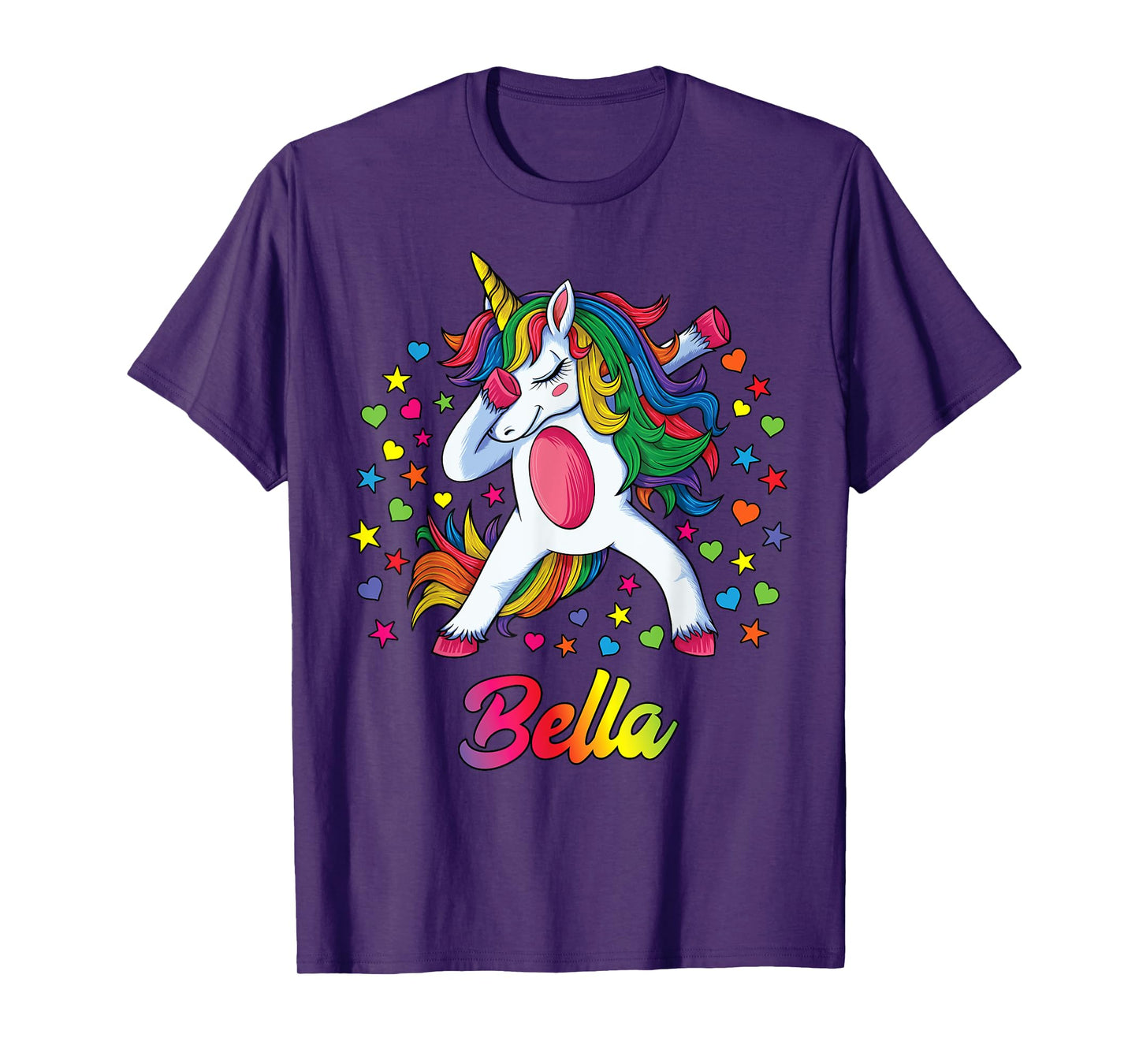 Bella Personalised Name Unicorn Girls Gift T-Shirt