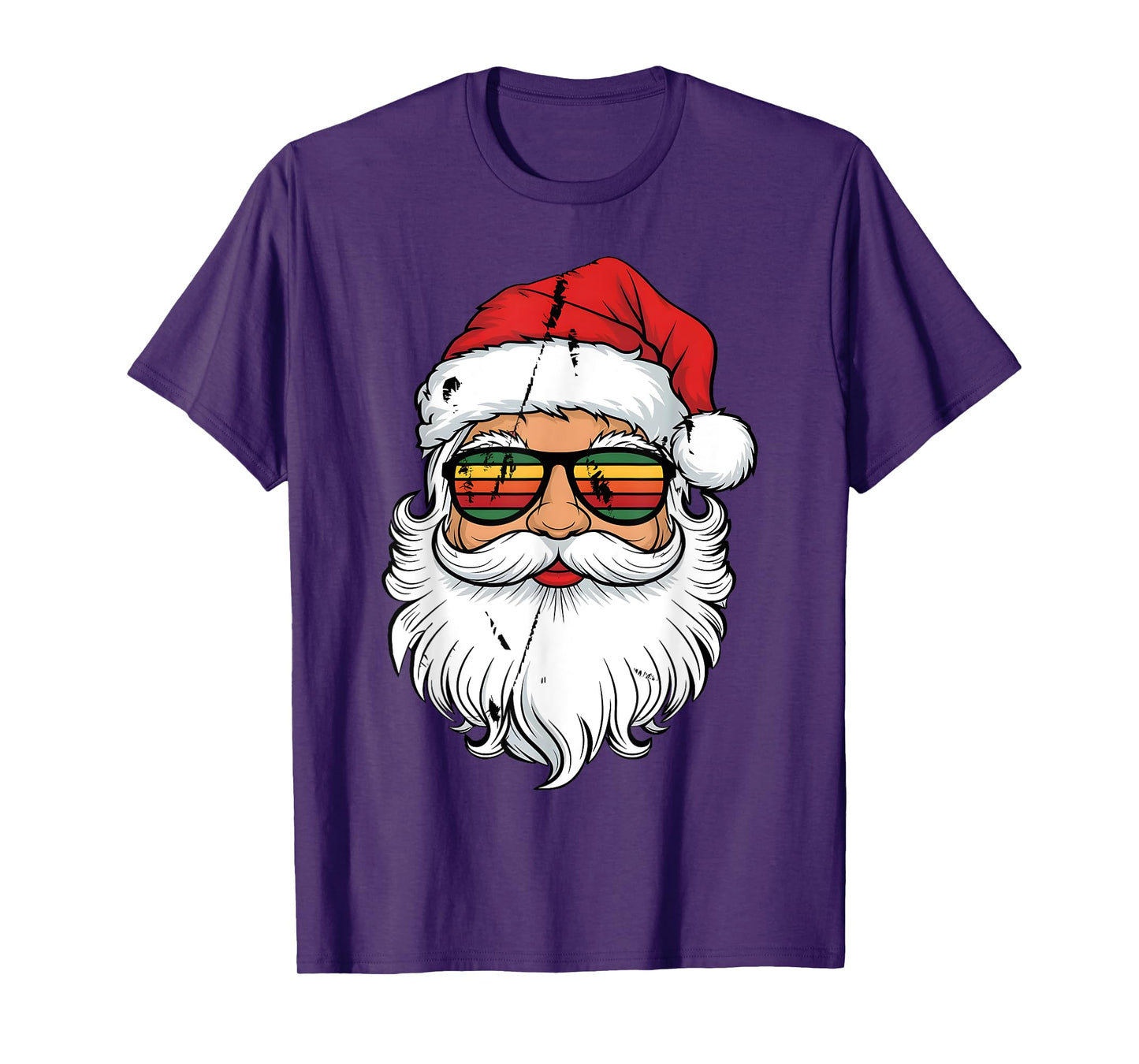 Santa Face Retro Sunglasses Christmas Men Boys Xmas Santa T-Shirt