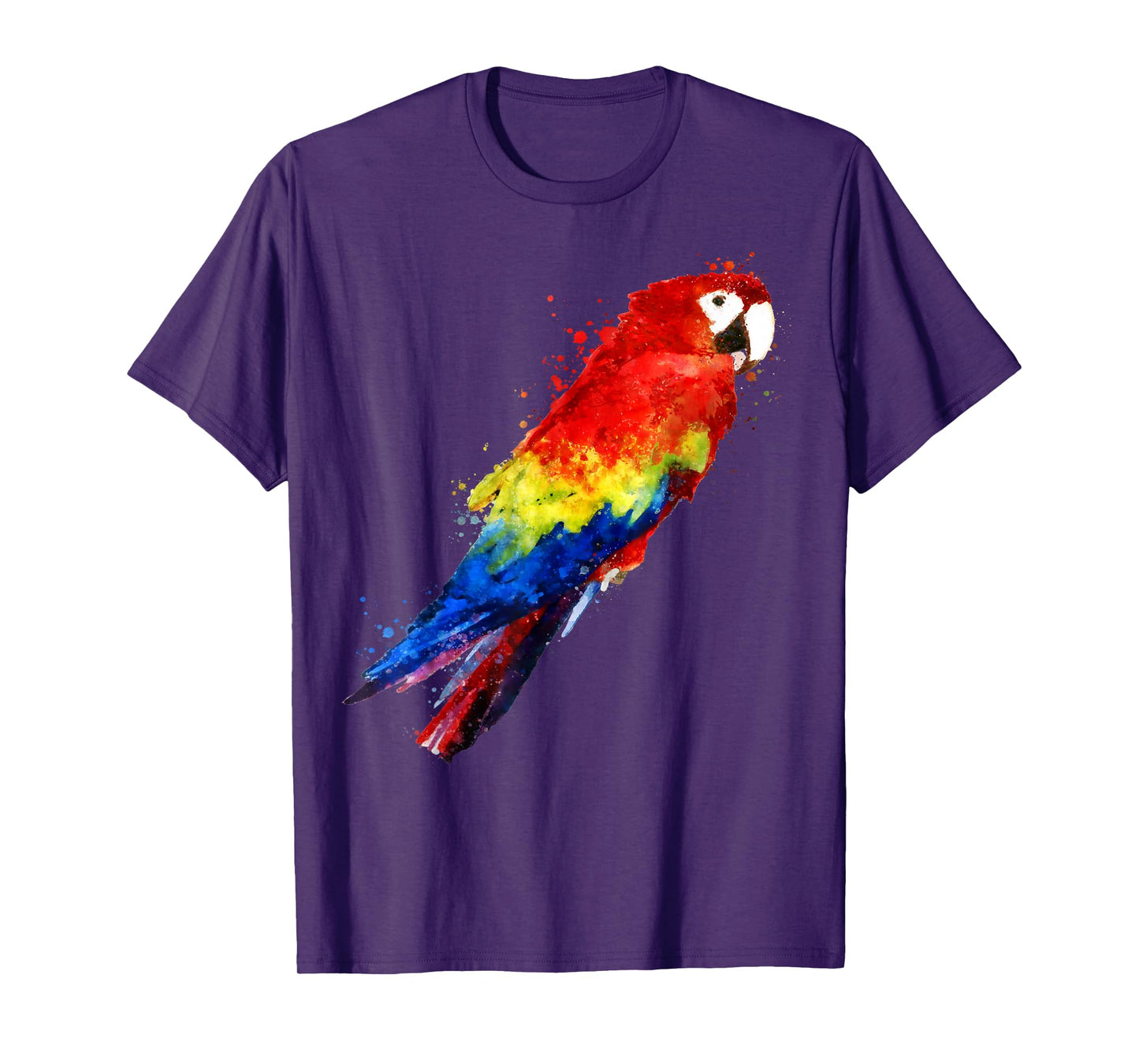 Watercolour colourful scarlet macaw parrot bird painting T-Shirt