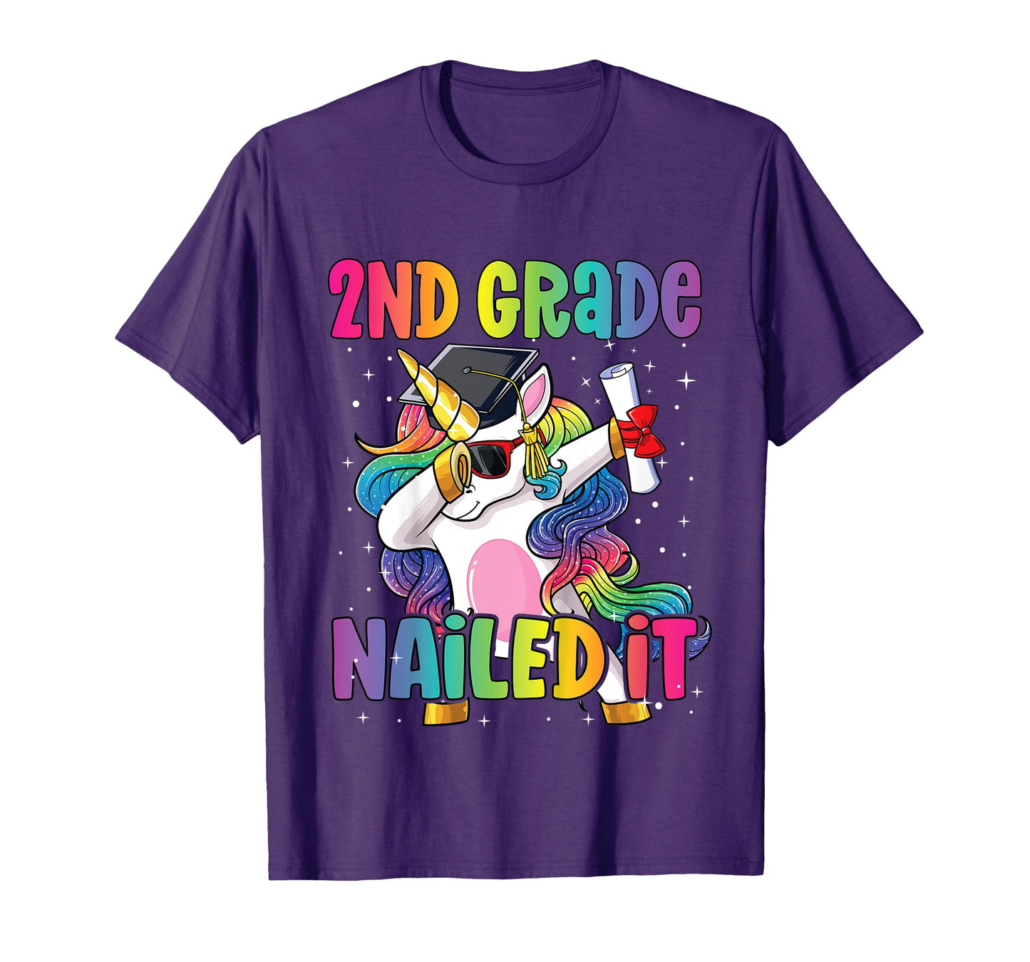 Kids 2nd Grade Graduation Dab Unicorn Nailed It Second Graduate T-Shirt
