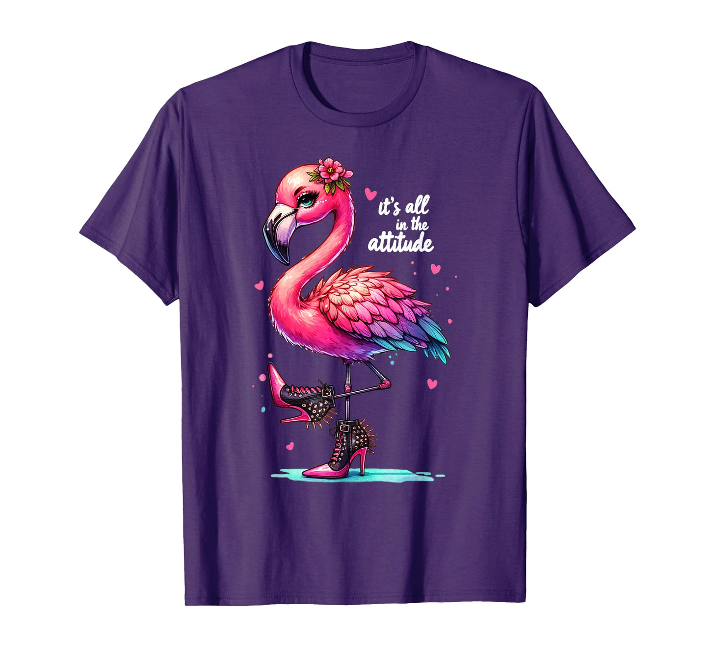 Cute Flamingo Spike Heels It's All in the Attitude Girls T-Shirt