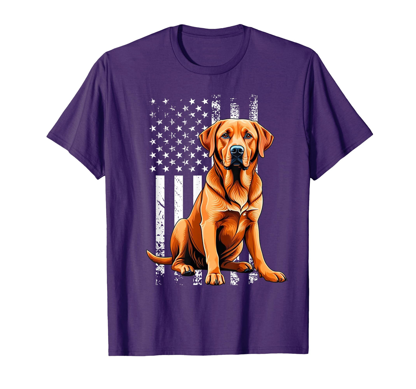 Fox Red Labrador Owner Dog USA Flag T-Shirt