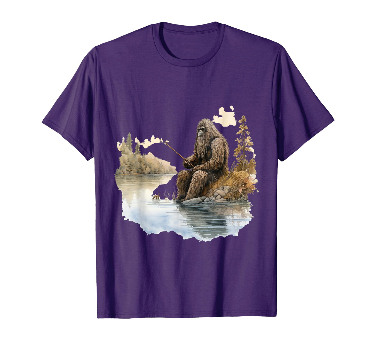 Fishing Bigfoot Sasquatch T-Shirt