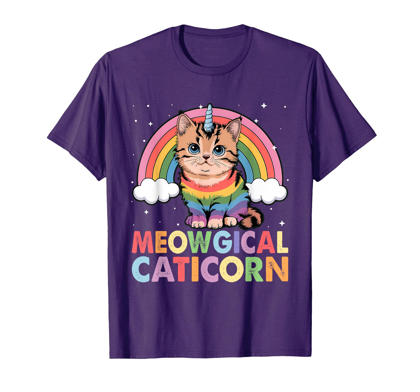 Meowgical Caticorn Cat Unicorn Girls Women Kittycorn T-Shirt