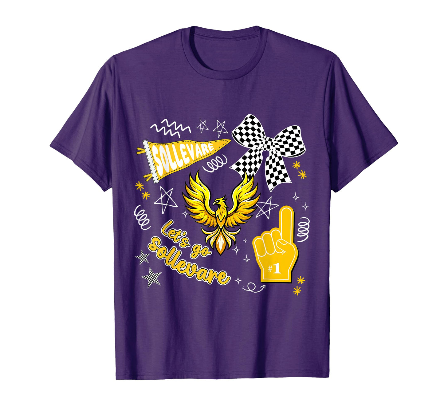 Let's Go Sollevare Retro Cheering School Spirit T-Shirt