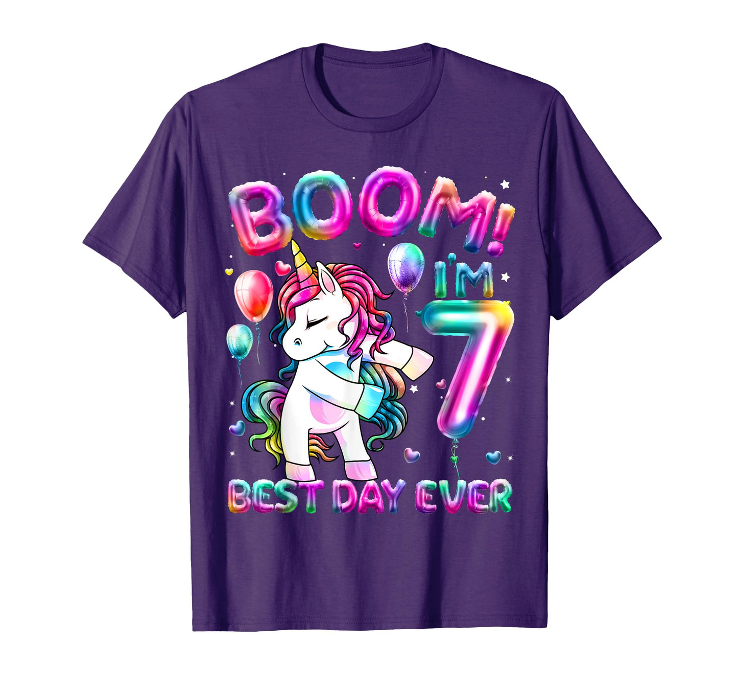 7 Years Old Flossing Unicorn Gifts 7th Birthday Girl Party T-Shirt
