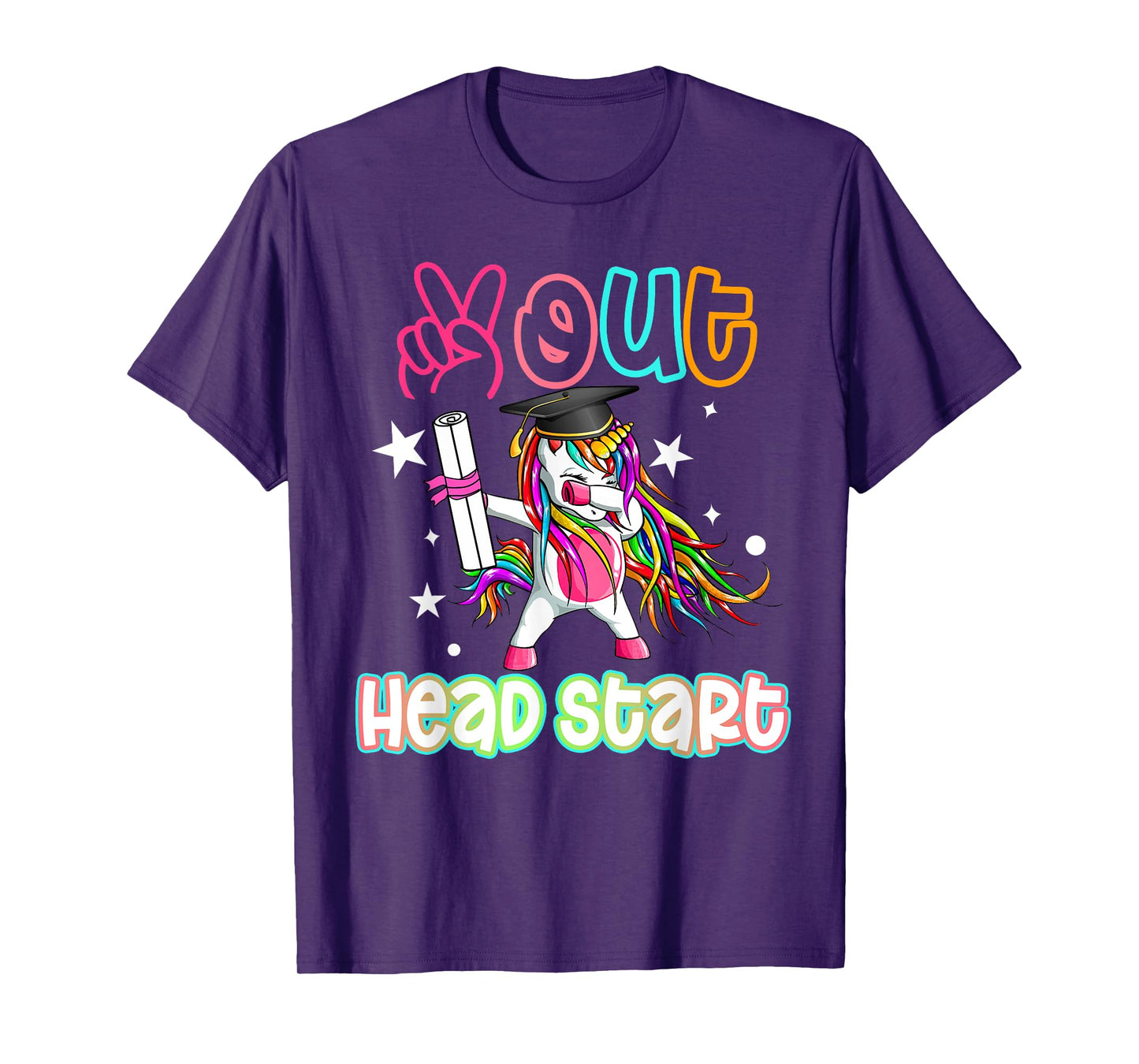 Peace out Headstart Dabbing Unicorn Last Day Of School Kids T-Shirt