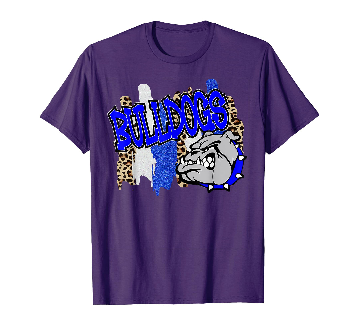 Bulldogs Swash Blue White School Spirit T-Shirt