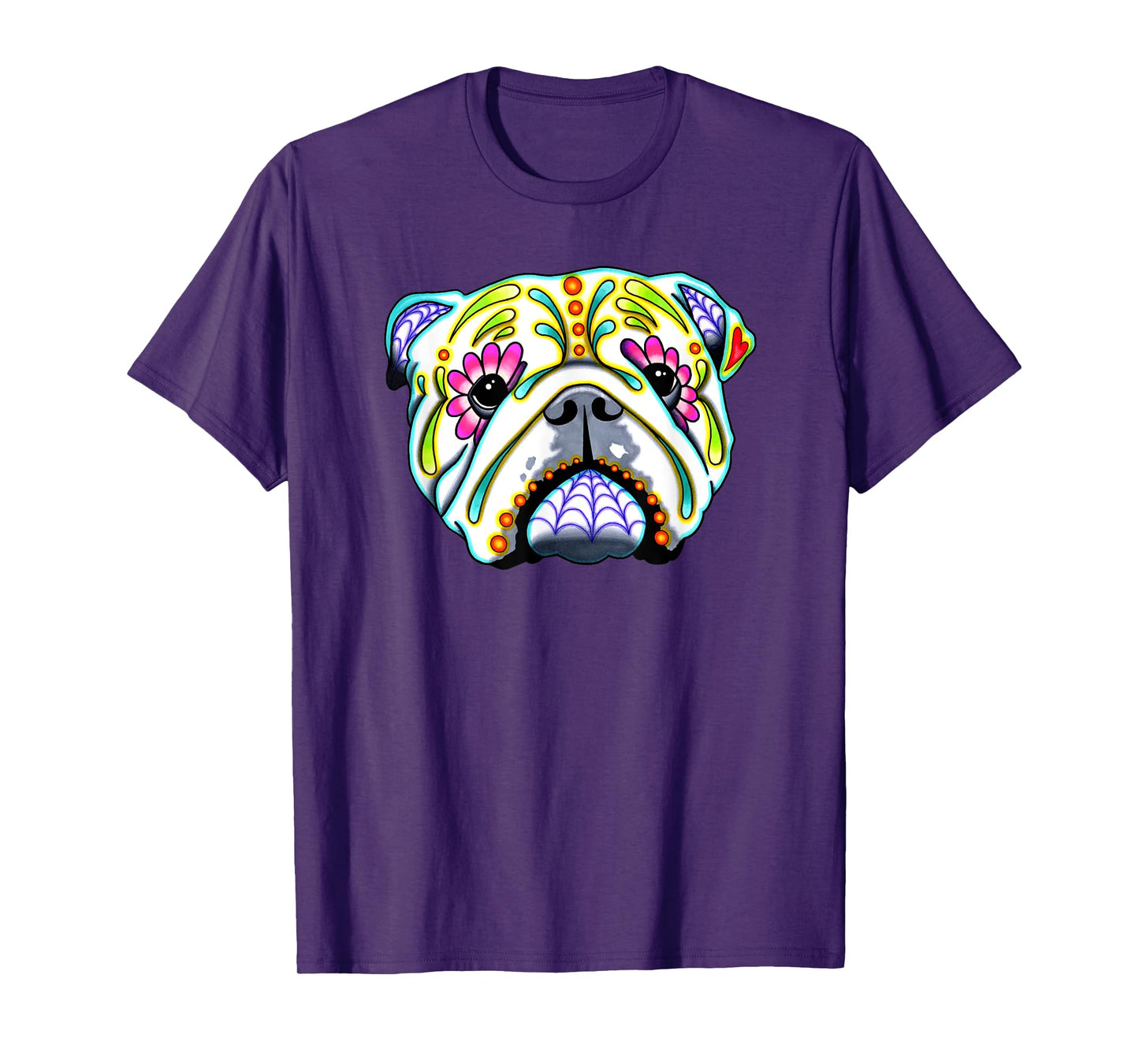 English Bulldog - Day of the Dead Sugar Skull Dog T-Shirt