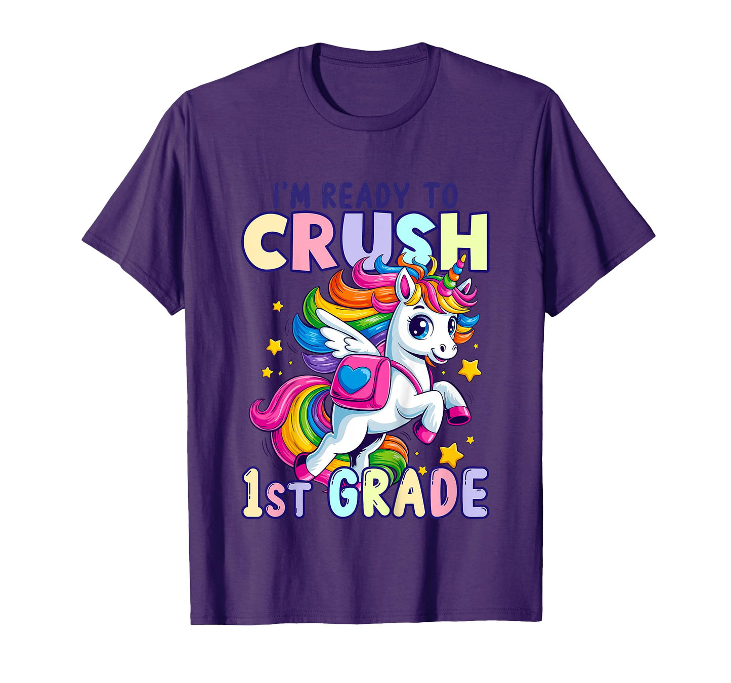 Crush First 1st Grade Unicorn Girls Kids Back To School T-Shirt