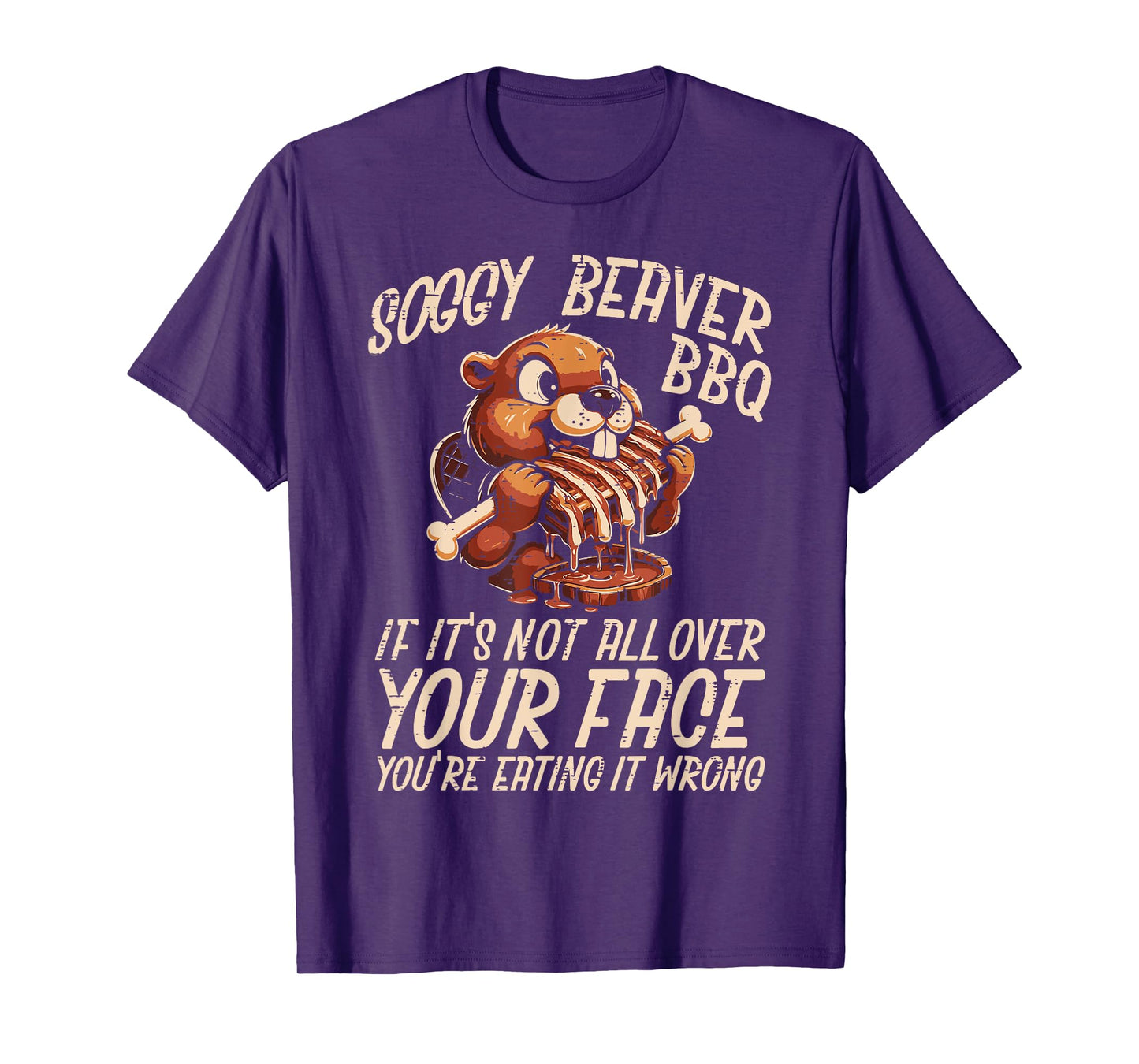 Soggy Beaver Bbq All Over Face Funny Barbecue Joke Men Women T-Shirt