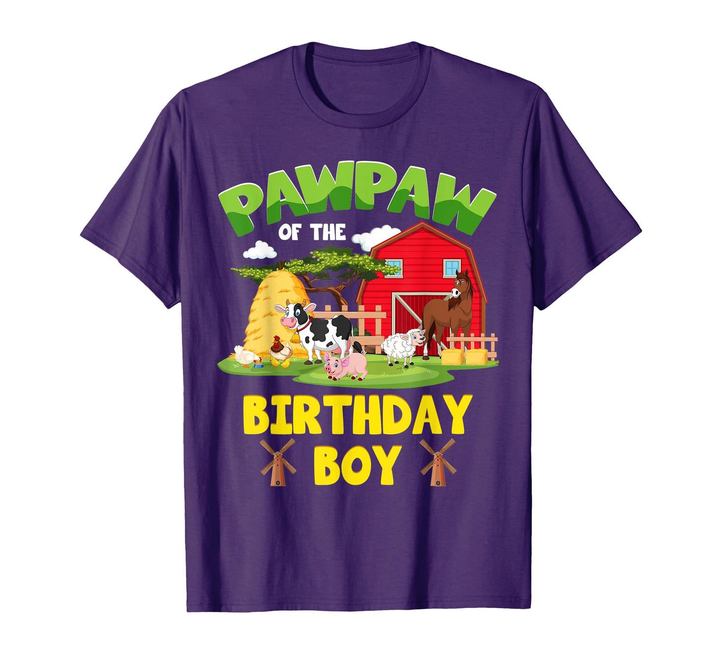 Pawpaw Of The Birthday Boy Farm Animals Barnyard Party T-Shirt