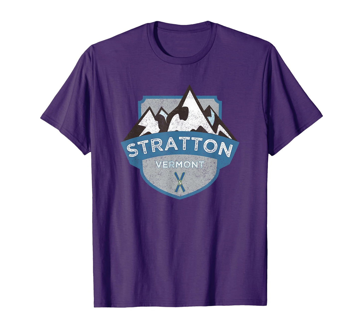 Vintage Stratton, Vermont Illustration / Retro Logo Ski T-Shirt