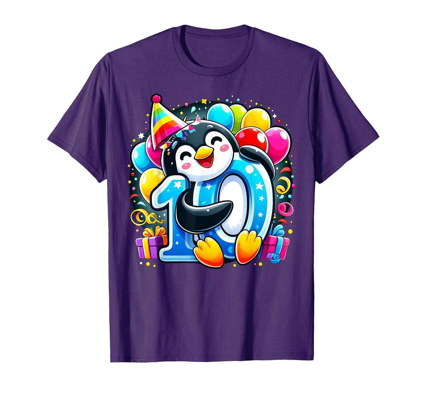 Kids Penguin Theme tenth Bday Party 10th Penguin Birthday T-Shirt