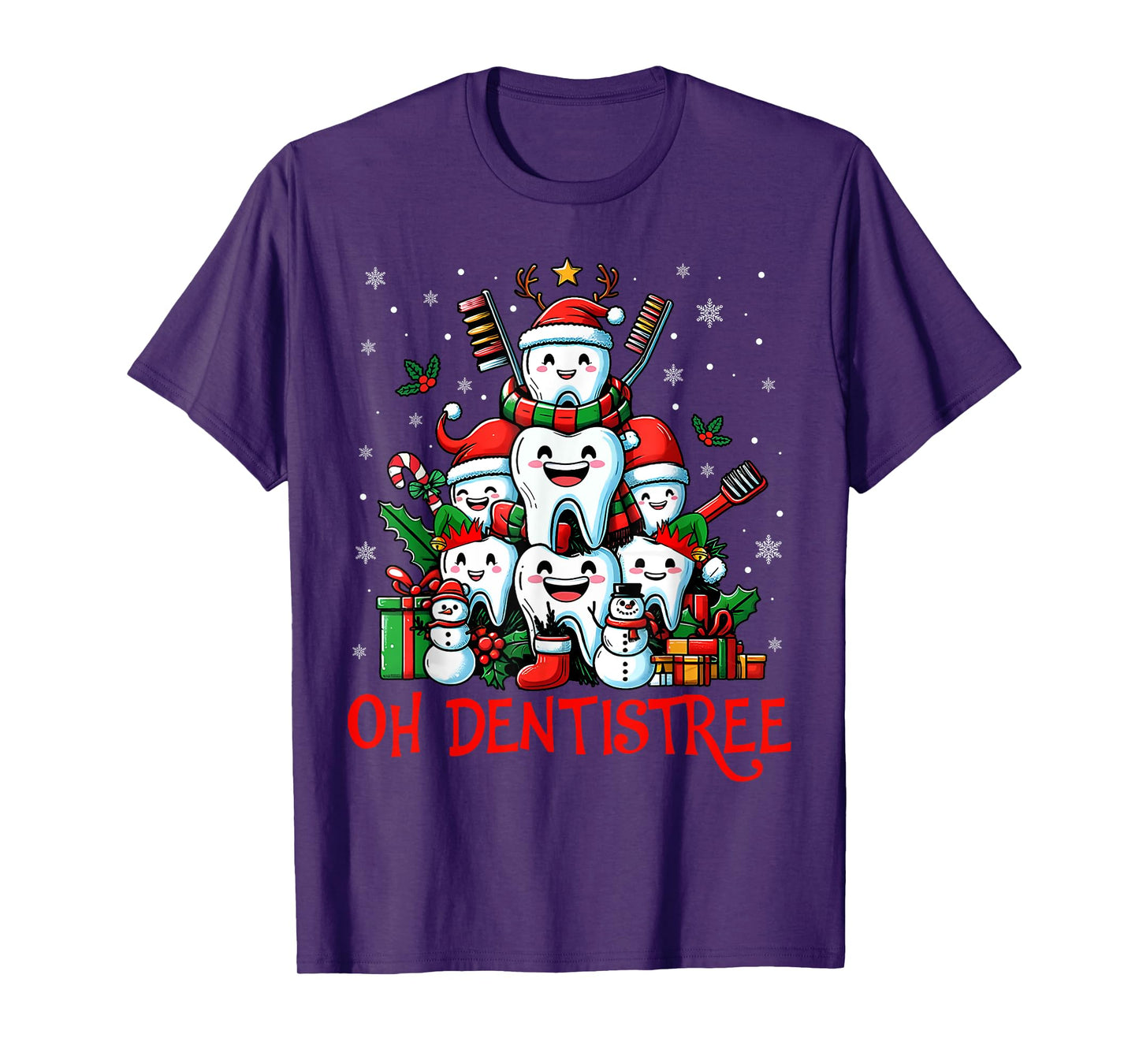 Oh Dentistree Teeth Dentistry Dental Dentist Christmas Tree T-Shirt