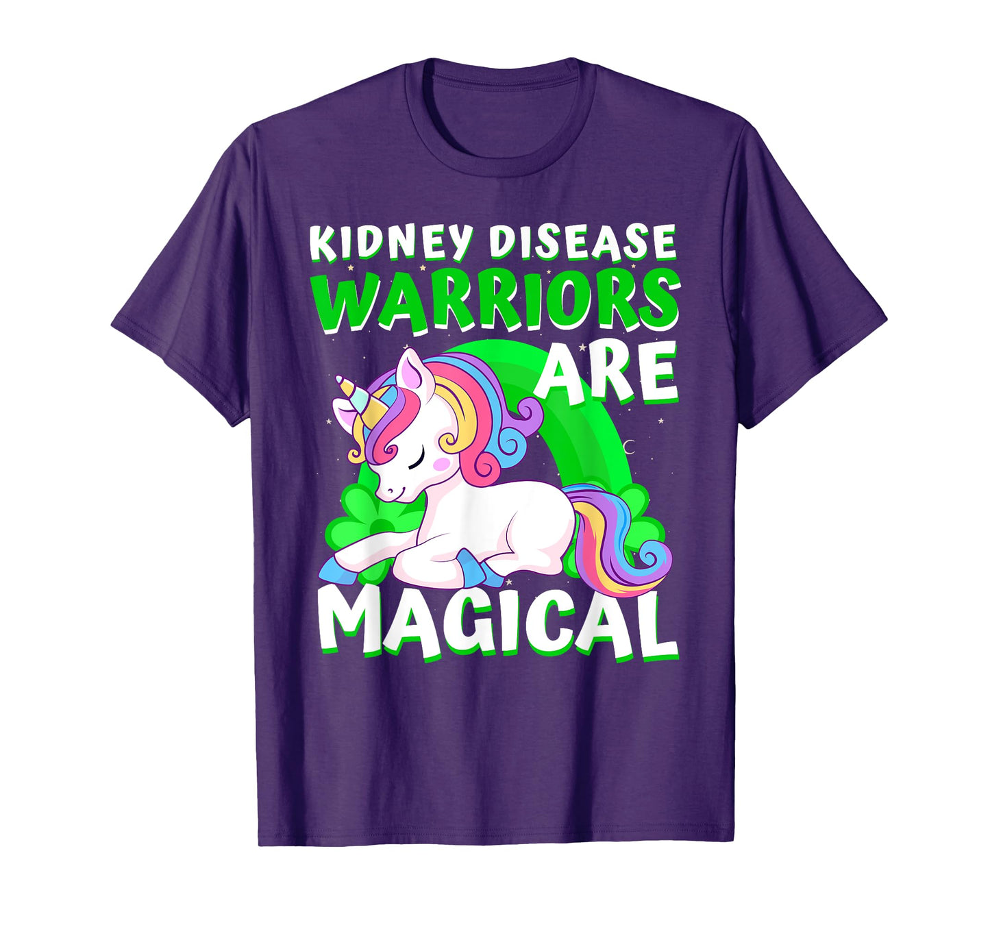 Warriors Are Magical Kidney Disease Awareness Unicorn Ribbon T-Shirt