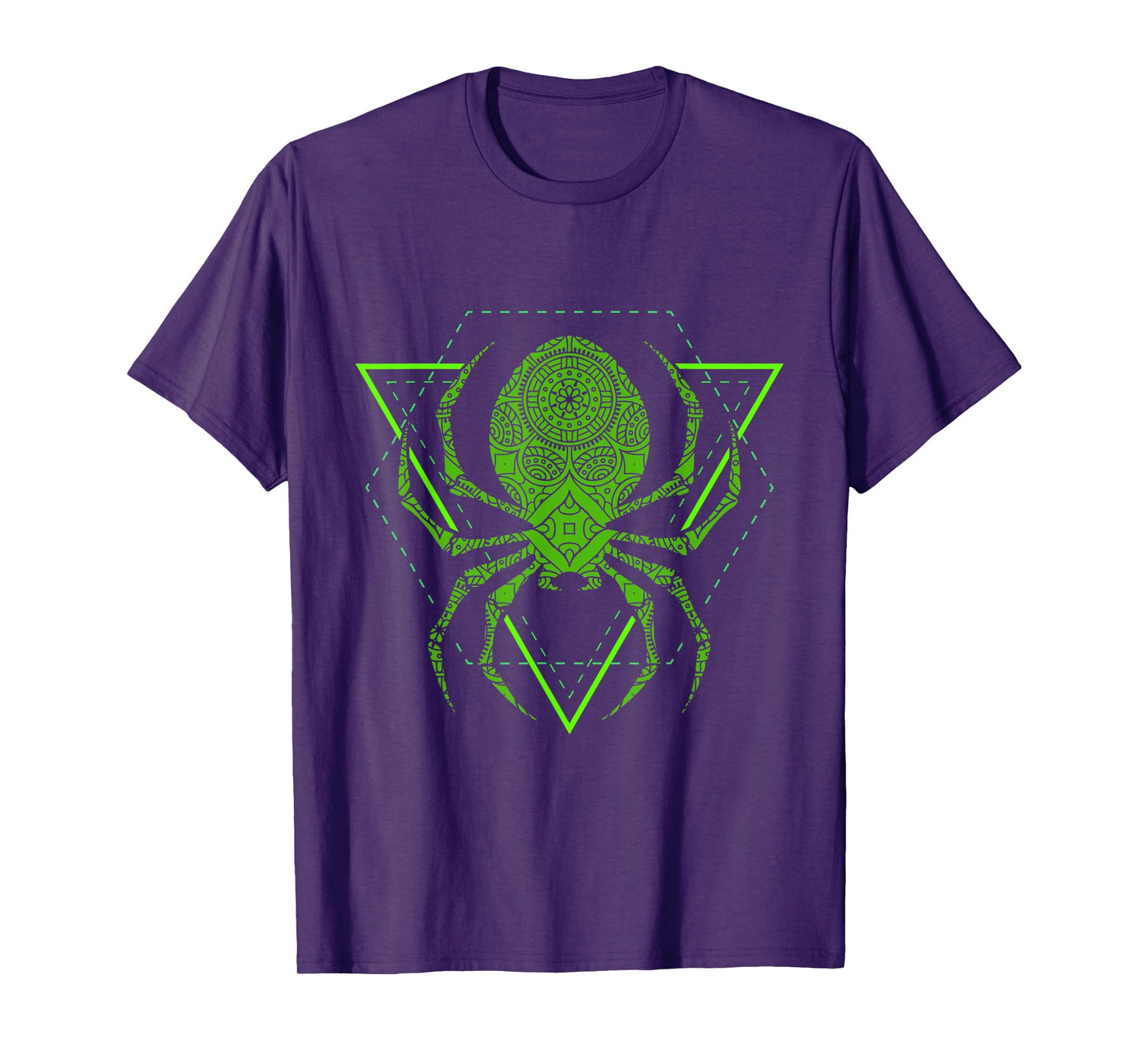Sacred Geometry Halloween Spider Tribal Tattoo Mandala T-Shirt