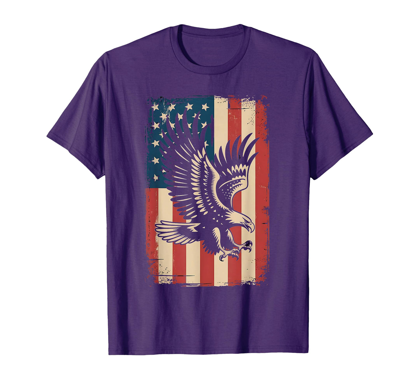 Eagle Bald 4th of July Bird Silhouette Flying Vintage USA T-Shirt
