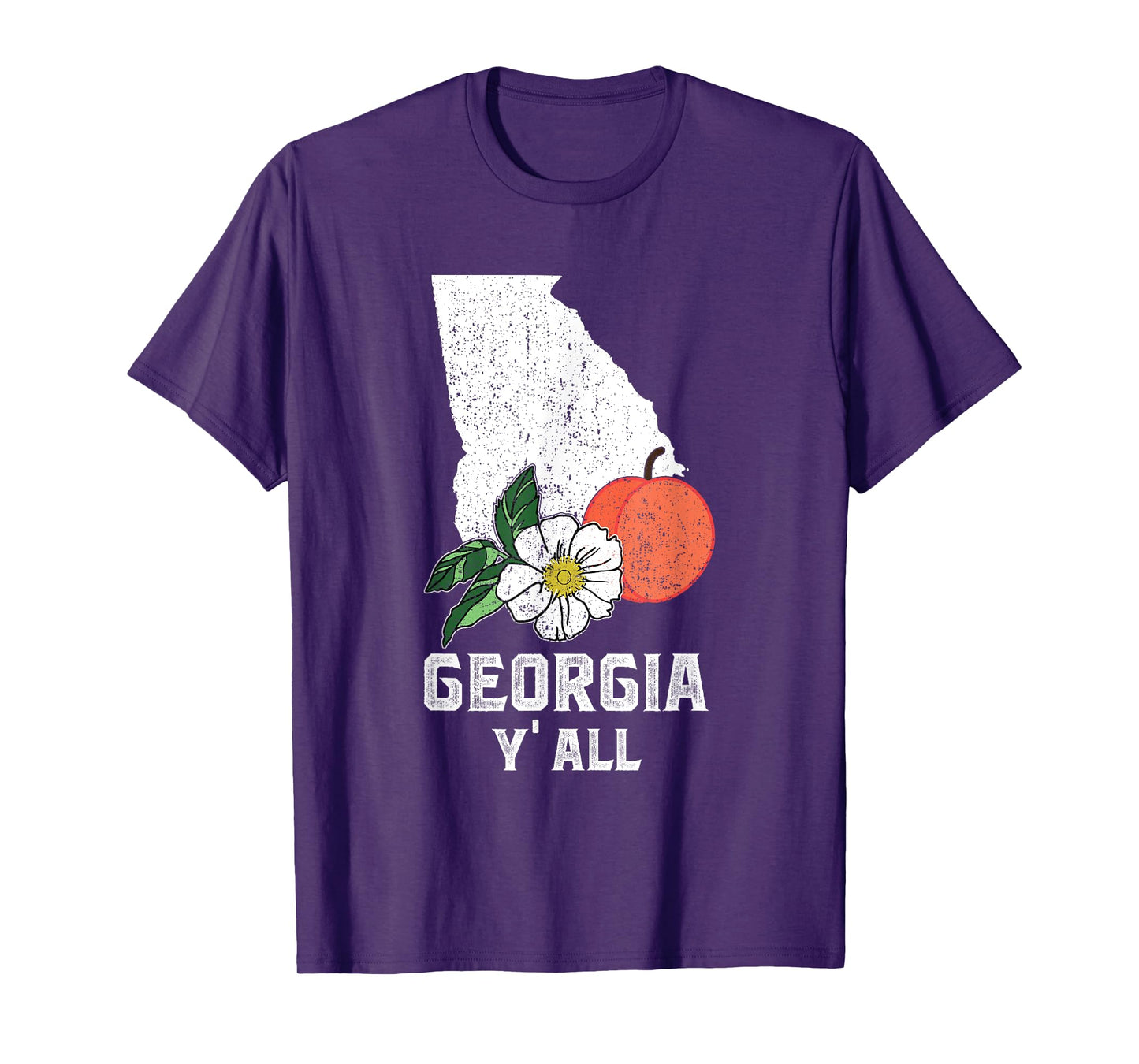 Georgia Y' All Peach State Cherokee Rose Vacation Souvenir T-Shirt