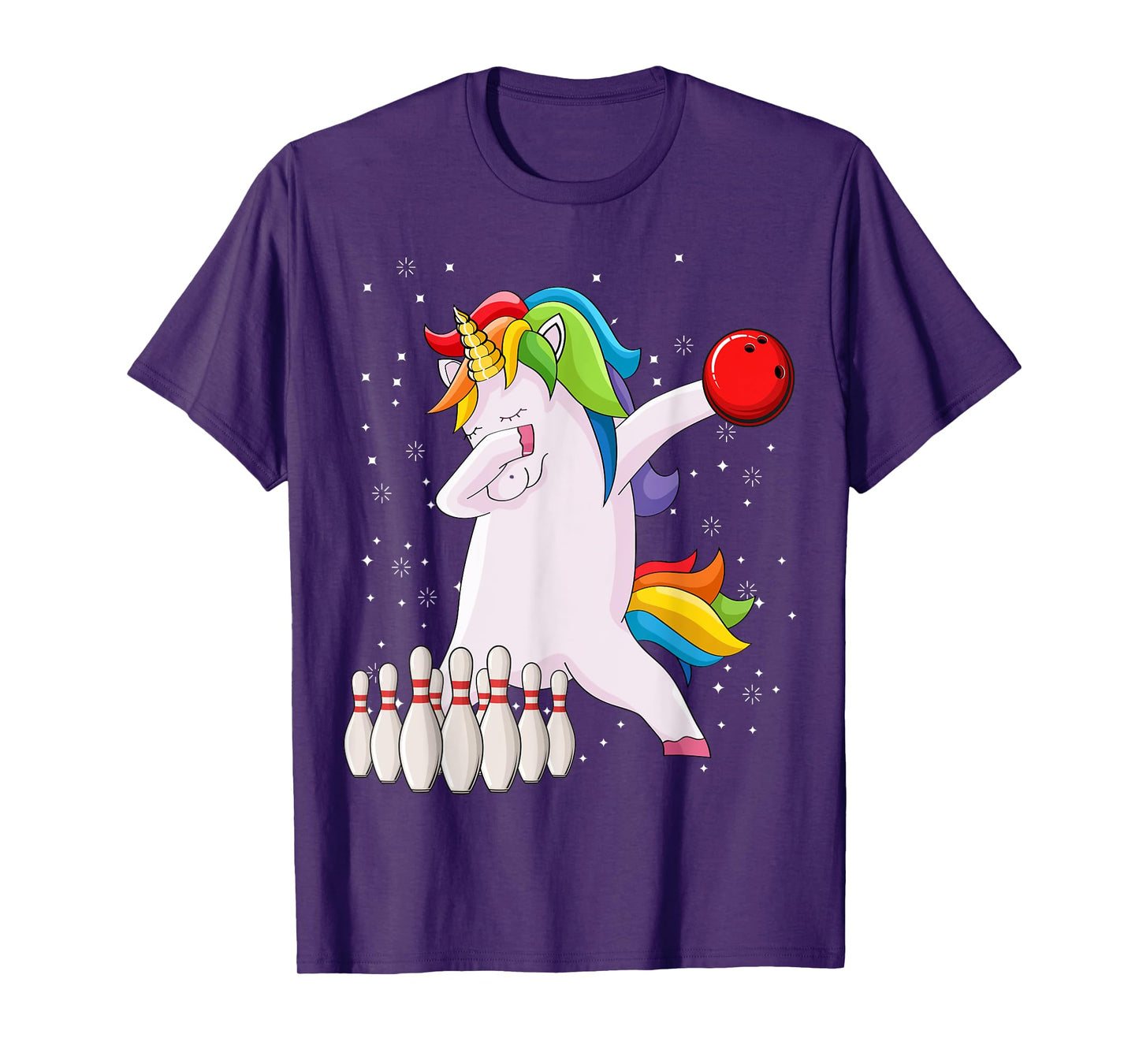 Dabbing Unicorn Bowling Ball Funny Bowling T-Shirt