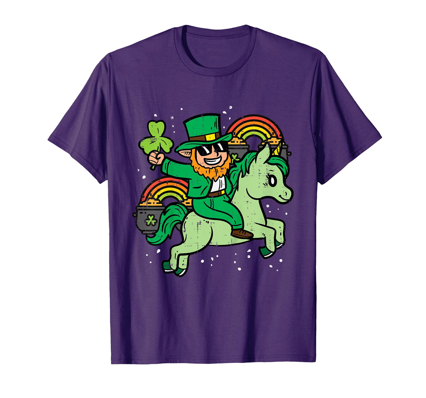 Kids Leprechaun Unicorn Rainbow Cute St Patricks Day Girls Kids T-Shirt