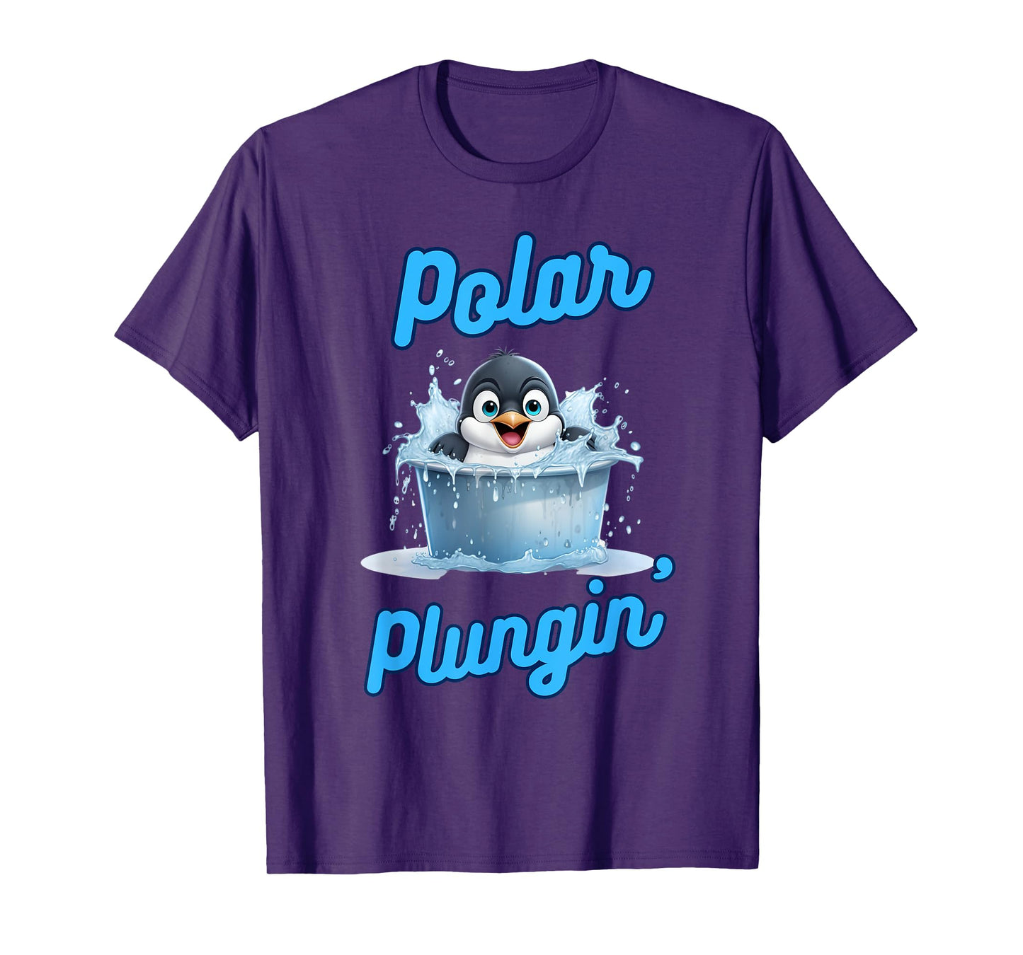 Polar Plungin Penguin Ice Bath Addict Cold Plunge T-Shirt