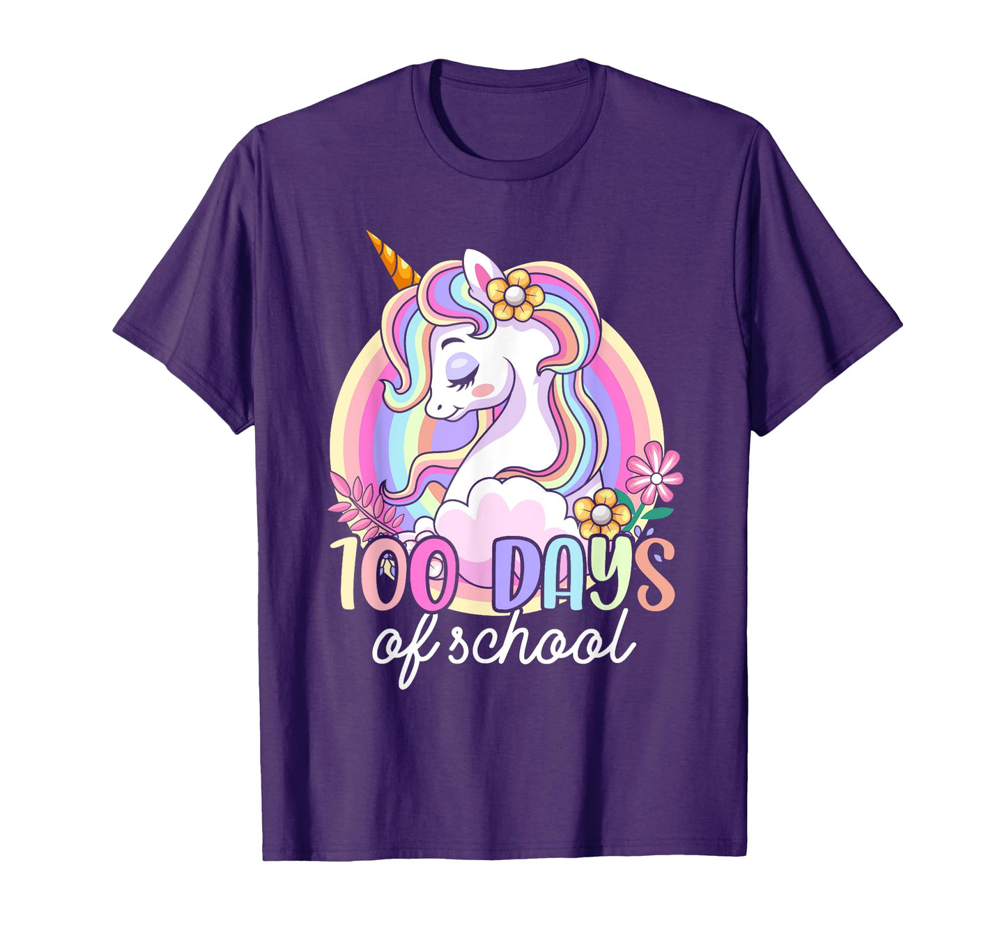 100 Days of School Unicorn Girls Teacher 100th Day of School T-Shirt