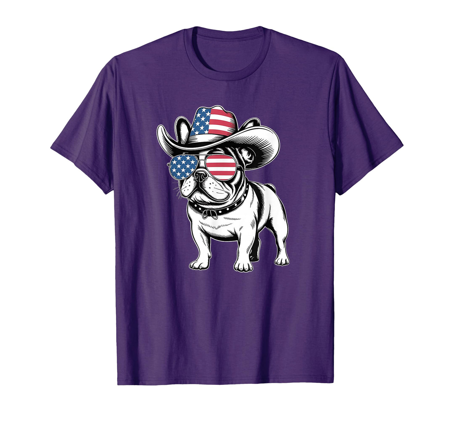 French Bulldog American Flag 4th of July Frenchie T-Shirt