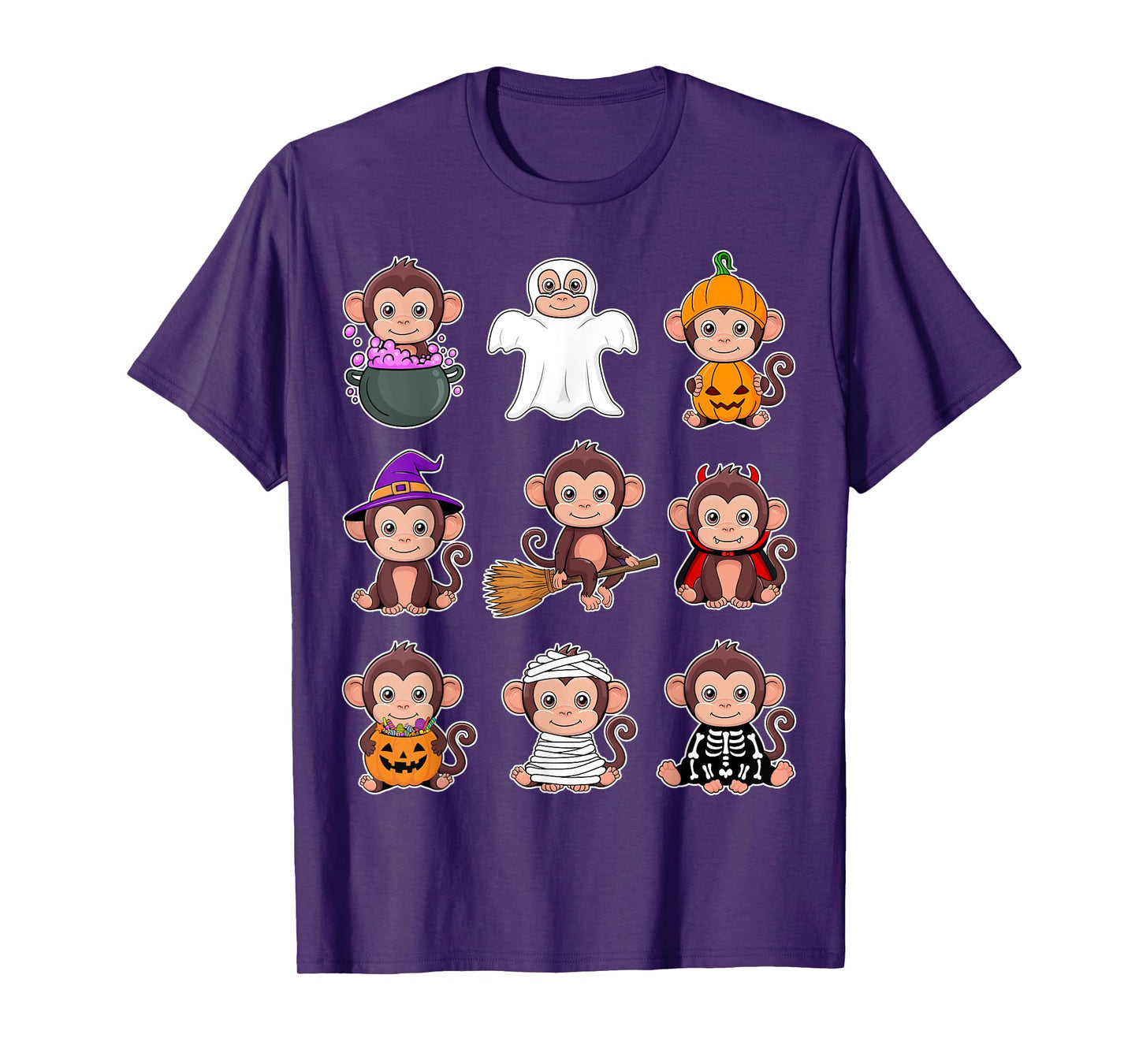 Monkey Halloween Costume Spooky Ghost Monkey Halloween T-Shirt