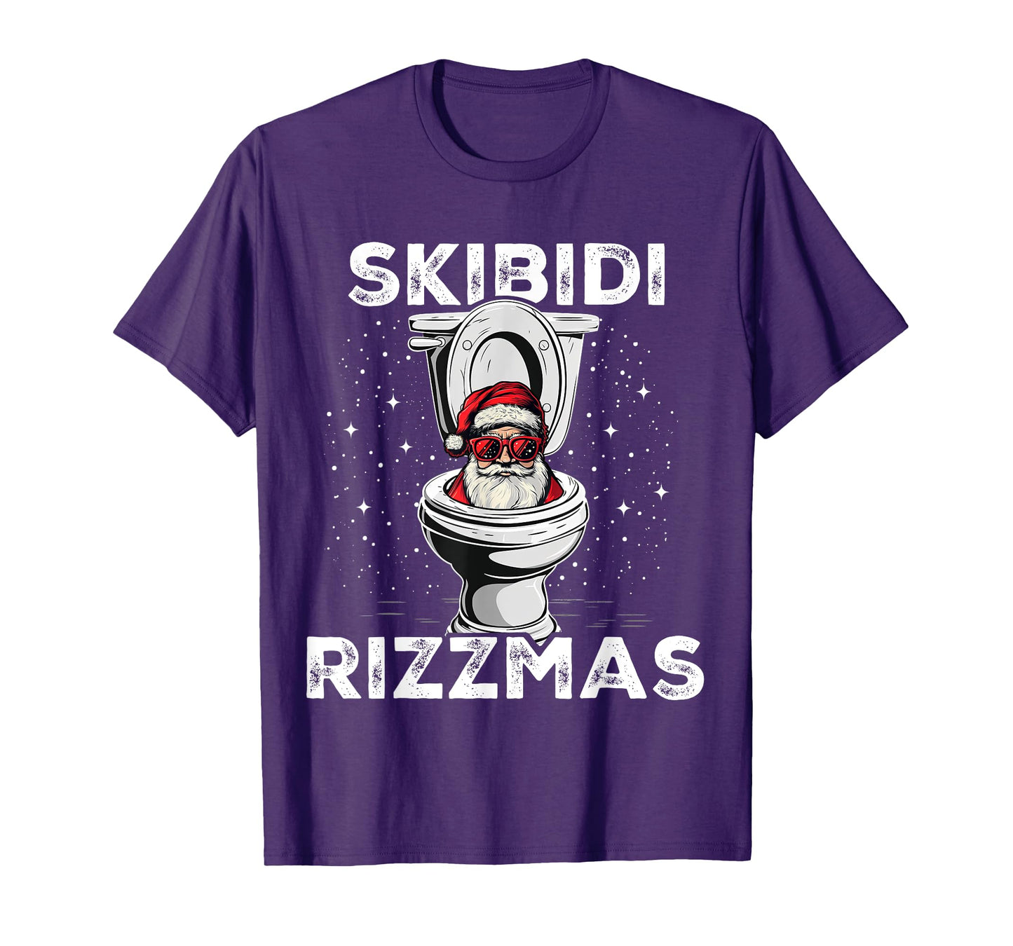Skibidi Rizzmas Funny Toilet Santa White Elephant Christmas T-Shirt
