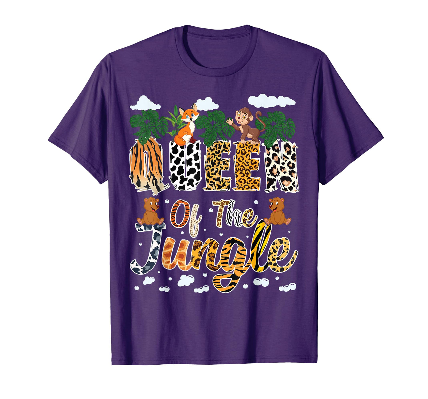Queen Of The Jungle Birthday Zoo Safari Jungle Animal Family T-Shirt