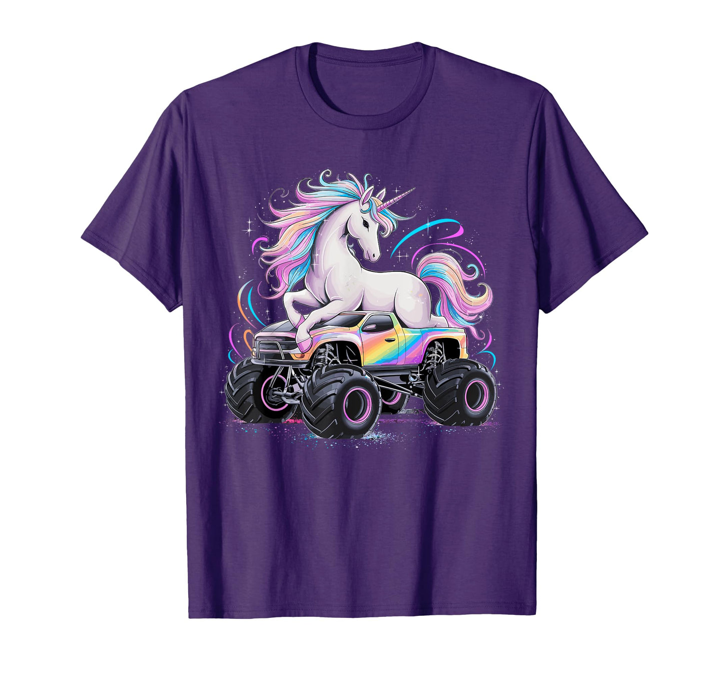 Monster Truck Unicorn Birthday Party Girls Monster Truck T-Shirt