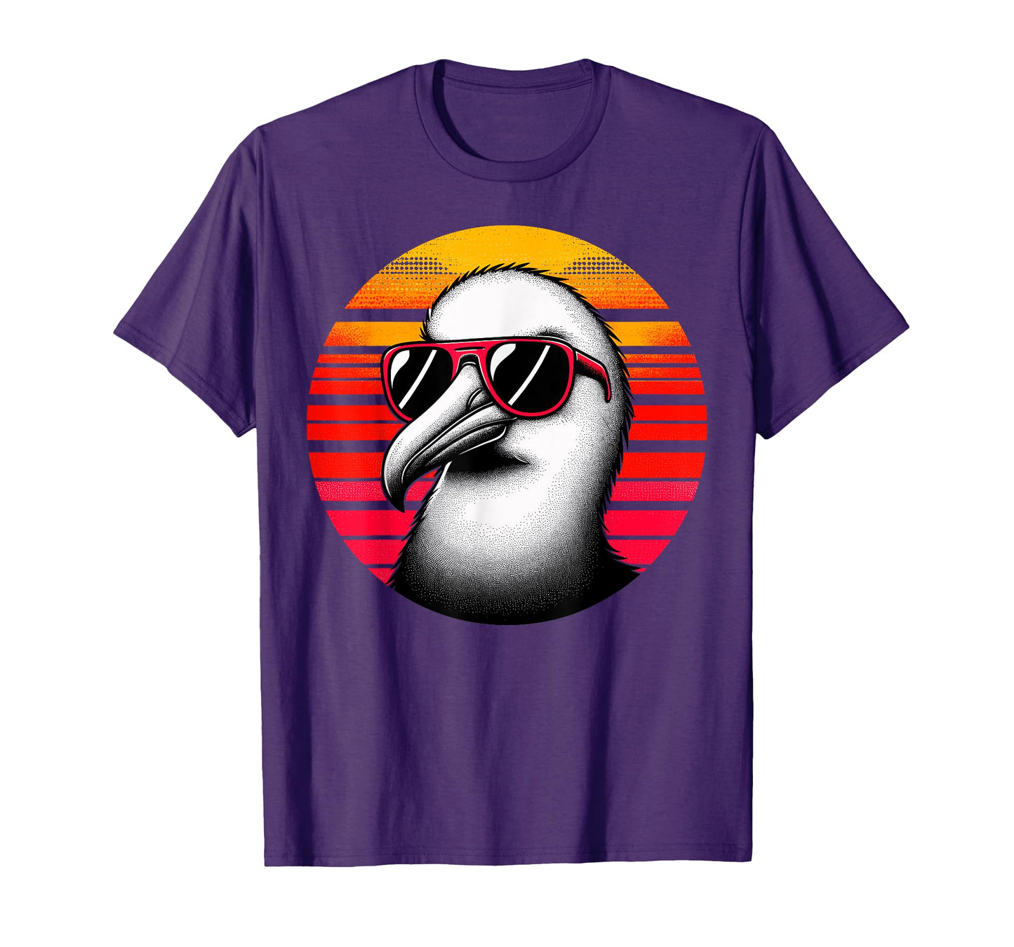 Albatross Bird Sunglasses Sunset Retro Style Vintage 70s T-Shirt