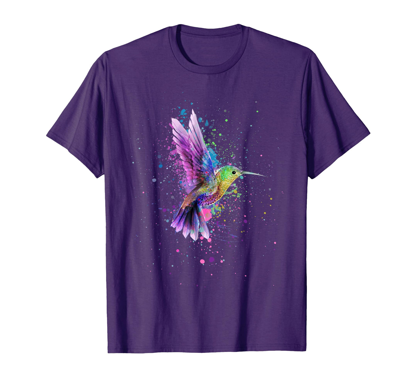 Hummingbird Watercolor Art Design T-Shirt