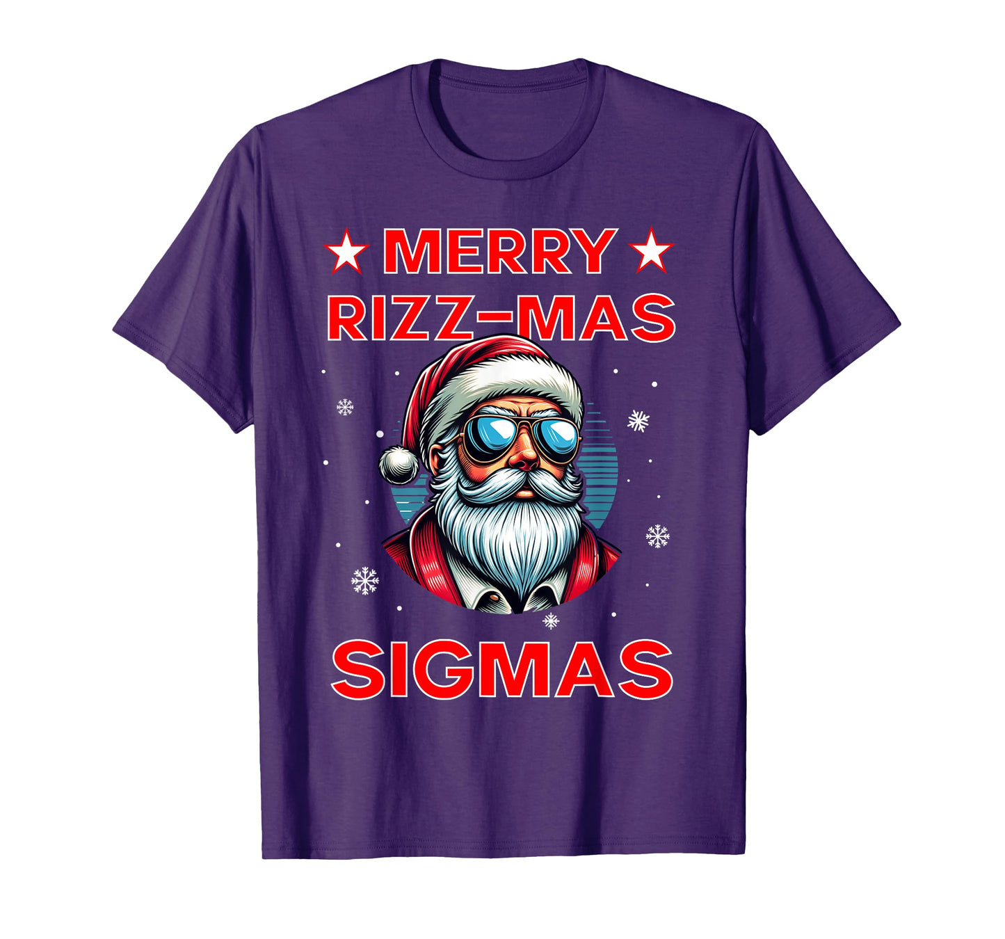 Merry Rizz Mas Sigmas Funny Middle School Alpha Christmas T-Shirt