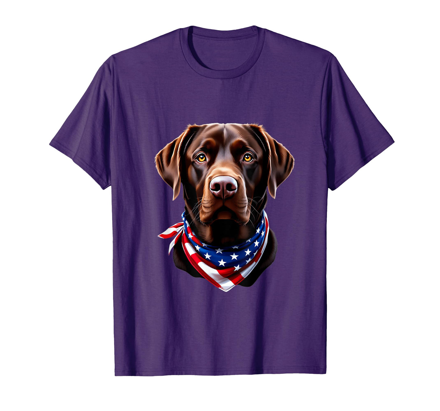 Chocolate Lab American Flag 4th Of July Chocolate Labrador T-Shirt