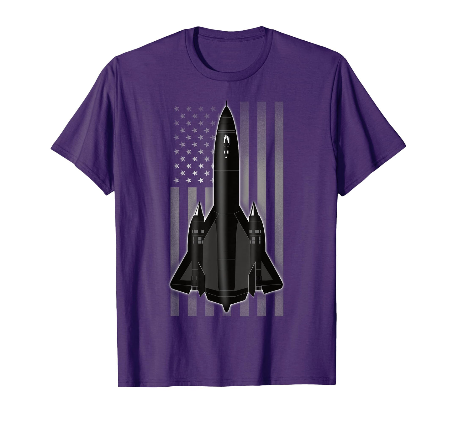 SR-71 Blackbird and American Flag T-Shirt