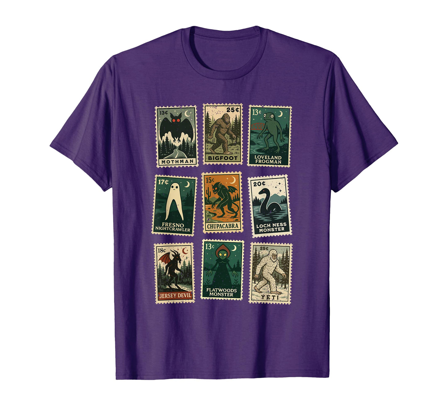 Cryptid Monster Stamps T-Shirt